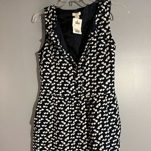 J. Crew Sleeveless Navy Heart Print Mini Dress w/Pockets (Size 00)